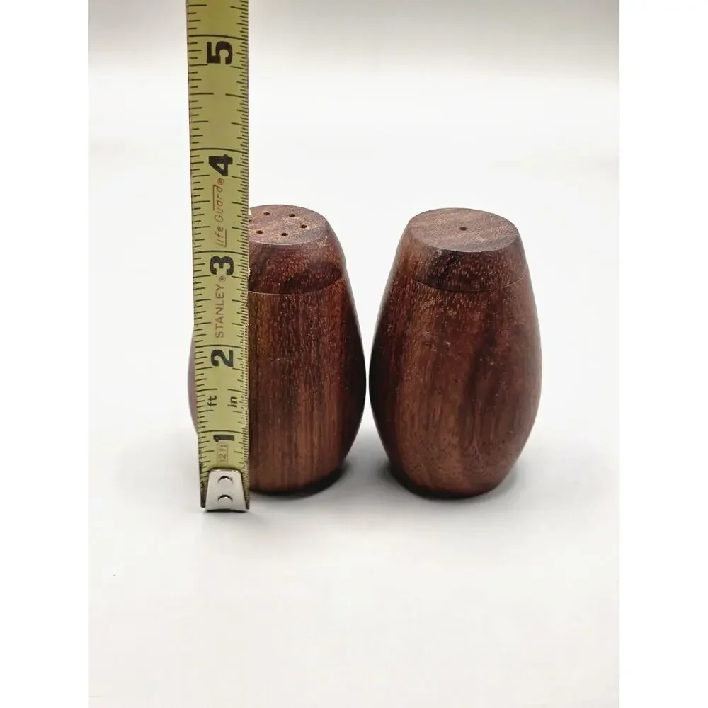 Vintage Teak Wood Salt and Pepper Shakers Danish Modern Mid Century